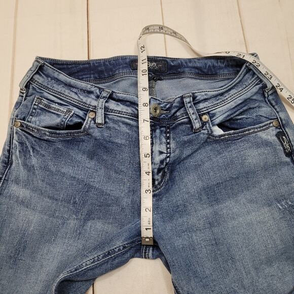 Silver Sam boyfriend crop ankle jeans ripped distressed - Picture 8 of 10